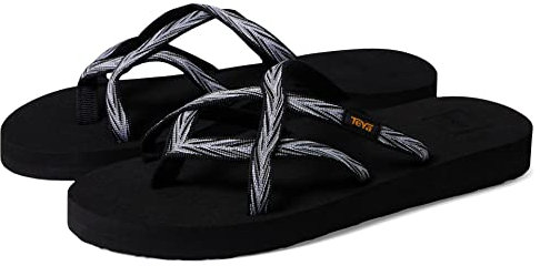 Teva Women's Olowahu Sandal, Palms Black/White, 3 UK