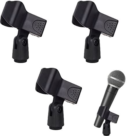 Clip de Micrófono de Rosca, Clip de Micrófono, Abrazaderas de Micrófono Negras, Soporte de Clip para Micrófono, Para Conciertos Videoconferencias Escenarios,3 Piezas, Butyeak