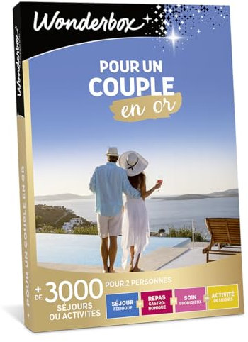 Wonderbox pour Un Couple en Or - Coffret Cadeau Idée Cadeau Multi Activités