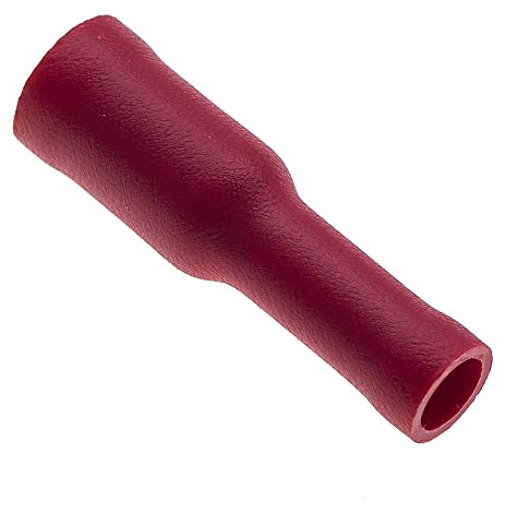 Female Bullet Crimp Terminals, Pack of 100 - Red, 12A, 22-16 AWG - Heat Shrink Connectors Kit, Waterproof Electrical Butt Wire Insulated Connector