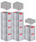 PROREGAL SuperSparSet 10x Eurobox NextGen Color mit Auflagedeckel & Schiebeschnappverschlüsse, HxBxT 32x30x40cm, 30L, Griffe rot geschlossen, Glatter Boden, Eurobehälter Transportbox Transportbehälter
