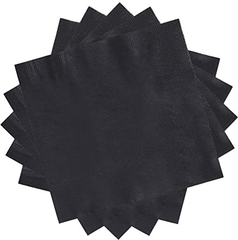 20 servilletas de papel negras para fiestas, decoración de vajilla negra para fiestas, servilletas de papel desechables negras, suministros de fiesta negra, decoraciones de mesa