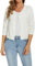 MINTLIMIT Ladies Cardigan V-Neck Women's Cardigans 3/4 Sleeves Knitting Dress Coat Size 8 10 (WH-White S)