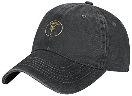 Scorpion-s Heavy Metal Think Cap Erwachsene, verstellbar, Bergsteigen, Klassische Gewaschene Casquette-Denim-Baseballmütze für Outdoor, Unisex