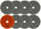 FOCSTOL Diamond Dry Polishing Pads - 8pcs 100mm Grit 200 Polishing Kit for Granite Marble Artificial Stone Quartz for Angle Grinder