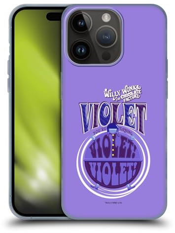 Head Case Designs Offizielle Willy Wonka and The Chocolate Factory Violet Beauregarde Grafiken Gelhülle [Militärischer Schutzgrad] Kompatibel Mit Apple iPhone 15 Pro Und Kompatibel Mit MagSafe