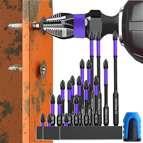 Warmyard Magnetic Screwdriver Bits, D1 Anti-Slip and Shock-Proof Bits with Phillips Screwdriver Bits, Upgraded High Hardness and Strong Magnetic Bit, D1 Impact Driver Bit Set (3Set 18PCS)