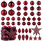 Christmas Ball Baubles Decoration Tree Ornaments including Balls Stars and a Tree topper Shatterproof Xmas Hanging 43 Pieces Set Home Office Outdoor indoor (Fuchsia Pink)