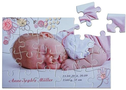Ocadeau Personalisierbares Fotopuzzle mit 24 Teilen – Kleines Puzzle aus Karton 16,5 x 11 cm mit Farbdruck – Originelles Geschenk für Kinder oder Erwachsene