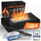 flammtal Cheminée de table au bioéthanol carrée pour jardin, terrasse, balcon, table, décoration de table, pour l'intérieur et l'extérieur, durée de combustion de 3 h, flamme réglable, cheminée au