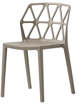 Mondo Viro Stuhl aus Polypropylen Alchemia, innen und außen, stapelbar, 49,5 x 51 cm, 79 cm (Taupe matt, 4)