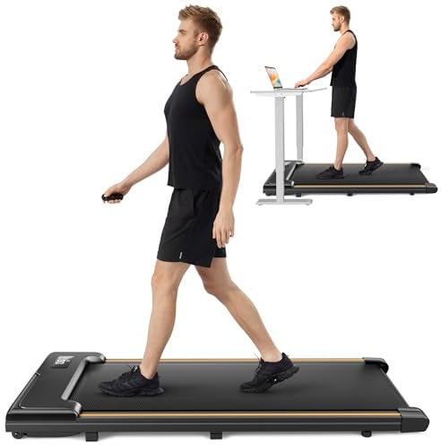 UMAY Laufband für Zuhause klappbar 1650W, Walking Pad mit extra breitem 41 cm Laufband, rutschfest und stoßdämpfend Treadmill for Home mit Einer Tragfähigkeit von 110 KG,S1 Schwarz