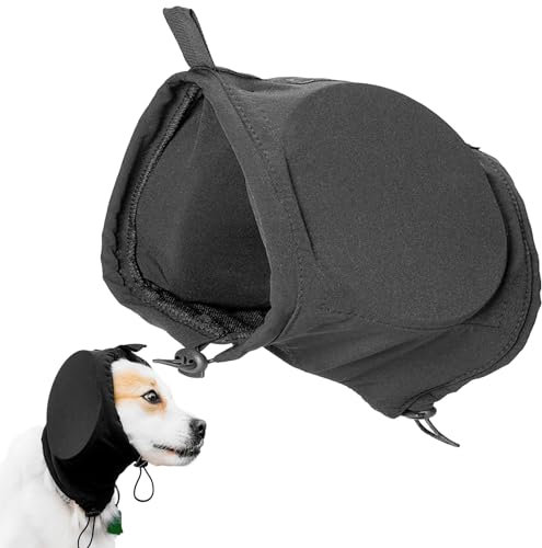 Veesper Protection contre le bruit des maux d'oreille de chien - Bandeau pour chien - Anti-bruit - Feux d'artifice - Cache-oreilles pour chien d'hiver - Avec cordon de serrage