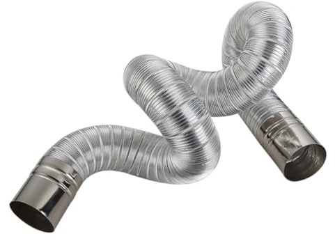 BESPORTBLE Flexible Stainless Steel Stove Flue Pipe for Home Heating Stove, 10cm Diameter 1.5m Length Chimney Exhaust Extension Metal Flue for Ventilation