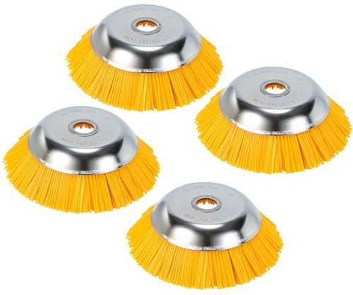 Gimisgu Unkrautbürste Profi Wildkraut Fugenbürste Stahl Rundbürsten Fuer 200x25,4mm Wildkrautbürste Weed Brush für Motorsense Unkrauttrimmer Garten Zubehör（4STK）