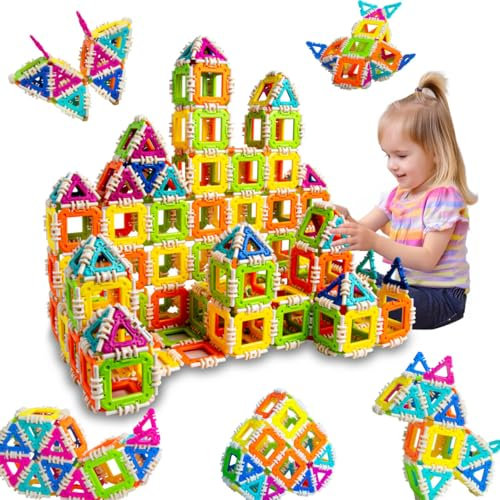 Montessori Bausteine Kinder Kinderspielzeug ab 3 4 5 6 7 8 Jahre Jungen Mädchen Kinder Spielzeug Bricks bauklötze Weihnachten Geburtstags Geschenk für Kinder ab 3 4 5 6 7 8 Jahre alte Junge Mädchen