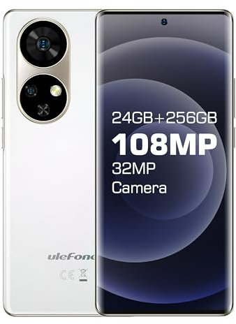 Ulefone Note 17 Pro Cellulari 2024, Telefono 24GB RAM + 256GB ROM, 108MP + 32MP Fotocamera con 6.78 Schermo Smrtphone, 5050mAh Battrie Android 13 Smartphone, Dual SIM 4G/OTG/Face ID/GPS-Bianco