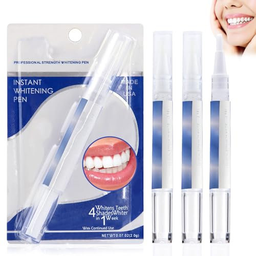 Zahnweiss Stift, 3 Stück Zahnaufhellung Stift, Teeth Whitening Pen, Zähne Aufhellen Effektiv Flecken Entfernen, Teeth Whitening Gel, Schnelles Zahnbleaching für Weiße Zähne, Sanftes & Effektiv