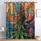 CozyRest Verdunkelungsvorhänge Mit Ösen, 215 x 110 cm Blickdichte Vorhänge, Wärmeisolierend Vorhang, Psychedelische Bunte Pflanze Marihuana Vorhänge Für Kinderzimmer Schlafzimmer Schiebevorhänge