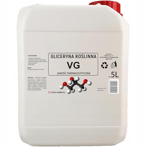 CHOSA Pflanzliches Glycerin Flüssig 5l | Glycerol E422 VG 99,5% Reines, Glyzerin für Haare und Haut, Glicerin für Kosmetik und Seifen