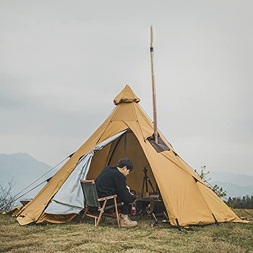 yudPinn Pyramidenzelt Indianerzelt Outdoor Camping Zelt Jurtenzelt mit Ofenloch Familien Tipi Zelt