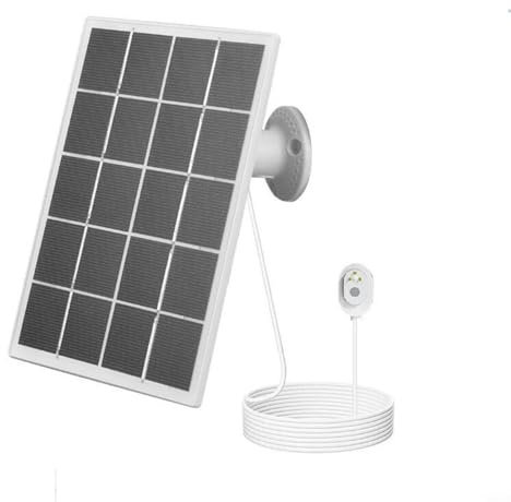 HpLive Chargeur de panneau solaire 10 W 5 V pour caméras pour Arlo, résistant aux intempéries IP65 pour Arlo Pro 5S/4/3, avec support réglable à pour 360° et câble de charge de 3 m (blanc)