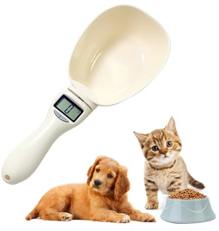 Recitem Spoon Scales Dog Food, Food Scoop Dog Scales with LCD Display, Measuring Spoon Gram, Spoon Scales Digital, Dog Food Measuring Cup with Scale, Digital Scoop for Precise Measurement