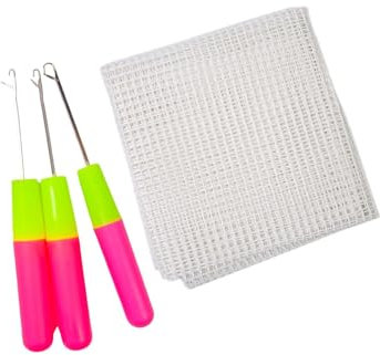 perfeclan Tela de malla para alfombras con gancho de pestillo, cómoda aguja de coser de agarre, tela de rejilla profesional para tejer alfombras de inicio, 50cmx100cm