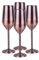 Laurie's Pub and Bar Accessories Set of 4 Stainless Steel Champagne Glasses | 220ml | Unbreakable Champagne Flutes (Brushed Rose Gold)