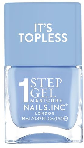 Nails Inc It's Topless Gel-Like Nail Polish, 4-in-1 Base Coat, Treatment, Colour & Top Coat, Long Lasting, Strong, Chip Free Nails, Glossy Salon Quality Manicure, Air Dry Nail Polish, Kim, 14 ML