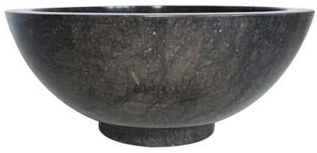 Vente-unique-Aufsatzwaschbecken aus Marmor - Schwarz - 35 cm - BERATI