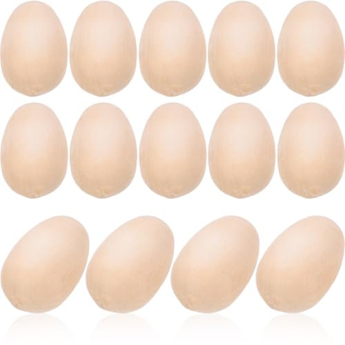 PartyKindom 100pcs Mini Wooden Eggs - 18cm Small Unpainted Wooden Eggs for Arts & Crafts - Decorative Easter Eggs for Home Decoration and Easter Basket Fillers