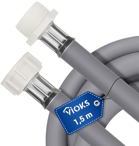 VIOKS Waschmaschine Zulaufschlauch Verlängerung Zulaufschlauch Geschirrspüler 1,5 Meter 25°C - Kaltwasser Wasseranschluss Verlängerung für Waschmaschine & Spülmaschine Schlauch Verlängerung