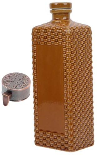 Cabilock Ceramic Wine Storage Bottle Lock Vintage Style Carafe Airtight Jugs for Whiskey Port Vodka Rum