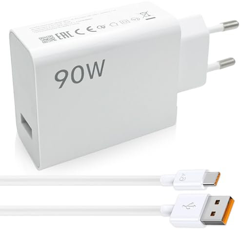 90W Ladegerät mit USB C Kabel für Xiaomi Redmi Note 14 Pro 5G, 6A Schnelllade Adapter, Schnellladegerät USB Power Handy, Ladegeräte für Xiaomi Pad 6s Pad 7 6 5 Poco X7 M7 Pro M6