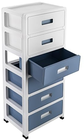 Schubladenschränke aus Kunststoff mit Rollen, 6-Schubladen-Aufbewahrungsboxen sowie Wagen mit Schubladen für Schlafzimmer, Wohnzimmer und Arbeitszimmer