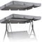 Swing Chair Canopy Replacement,Replacement Canopy for Swing Seat,Garden Swings Chair Cover Waterproof Windproof Anti-UV,3 Seater Garden Swings Seat canopies Covers,For Outdoor,Yard(Grey,195*125cm)