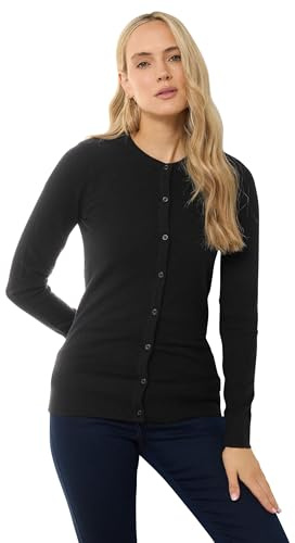 Long Tall Sally - LTS Tall Marl Crew Neck Button Cardigan - Women's