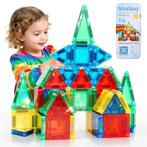 Mauikay Mini Magnetbausteine Magnetspielzeug STEM Kleinkindspielzeug | Bauspielzeug Mini Magnetische Bausteine Reiseset Reisespiele Kinder ab 3-8 Flugzeug Beschäftigung Kinder
