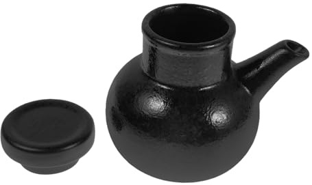 TOYANDONA Japanese Soy Sauce Dispenser Oil Vinegar Bottle Large Capacity Ceramic Seasoning Jar with Tight Seal for Kitchen Home Cooking