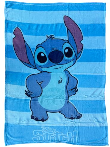 CARTOON Disney Coral Stitch Decke aus weichem Fleece für Kinder, 100 x 140 cm, perfekt für Schlafsofa oder Reisen