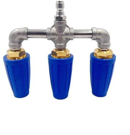 Triple for Turbo Nozzle for Pressure Washer with Dual Spray Output and 360 Degree Rotation for Effective Removal of Dirt and Grime (Blue)