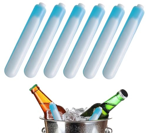 Palitos de hielo para agua en botellas - 6 Piezas Seguras Portátiles Reutilizables | Barras Enfriadoras Congelables | para Hogar, Viaje, Camping, Aire Acondicionado, Ventilador, Enfriador, Bebida