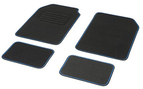 DBS - Autofußmatten - PKW/Auto - 4-teilig : Vorne + Hinten - Blau - Universal Autofussmatten - rutschfest