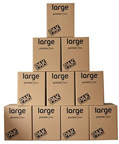 StorePAK Heavy Duty Large Storage Boxes / Strong Moving Box, 107 Litres - H540 x W446 x D446 mm (Pack of 10), Brown