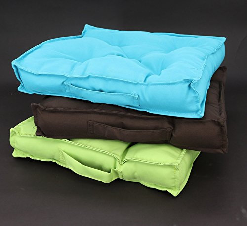 heimtexland Matratzenkissen mit 5-Punkt-Steppung und Tragegriff 38x38 cm in Mocca braun Lounge Kissen Sitzauflage Garten Sitzkissen Outdoor Polster Stadionkissen Stuhlkissen Typ333