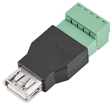 1 Unids USB 2.0 Tipo A Hembra a 5 Pin Tornillo con Escudo Terminal Enchufe Adaptador Conector Convertidor