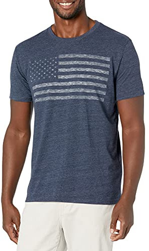 Lucky Brand Kleidung, Schuhe und Schmuck T-Shirt mit Usa-Flagge Hemd, American Navy, Large