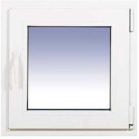 Ventanastock PVC 600x600 Practicable Oscilobatiente Derecha 1 hoja con vidrio Carglass (Climalit Mate)