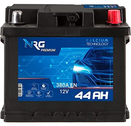 NRG Premium Autobatterie 12V 44Ah Starterbatterie 380A/EN statt 36Ah 40Ah 41Ah 43Ah 45Ah 46Ah wartungsfrei
